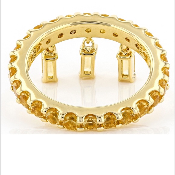 Yellow Citrine 3-Charm Ring 1.73ctw Brazilian mined Citrine - Picture 4 of 6